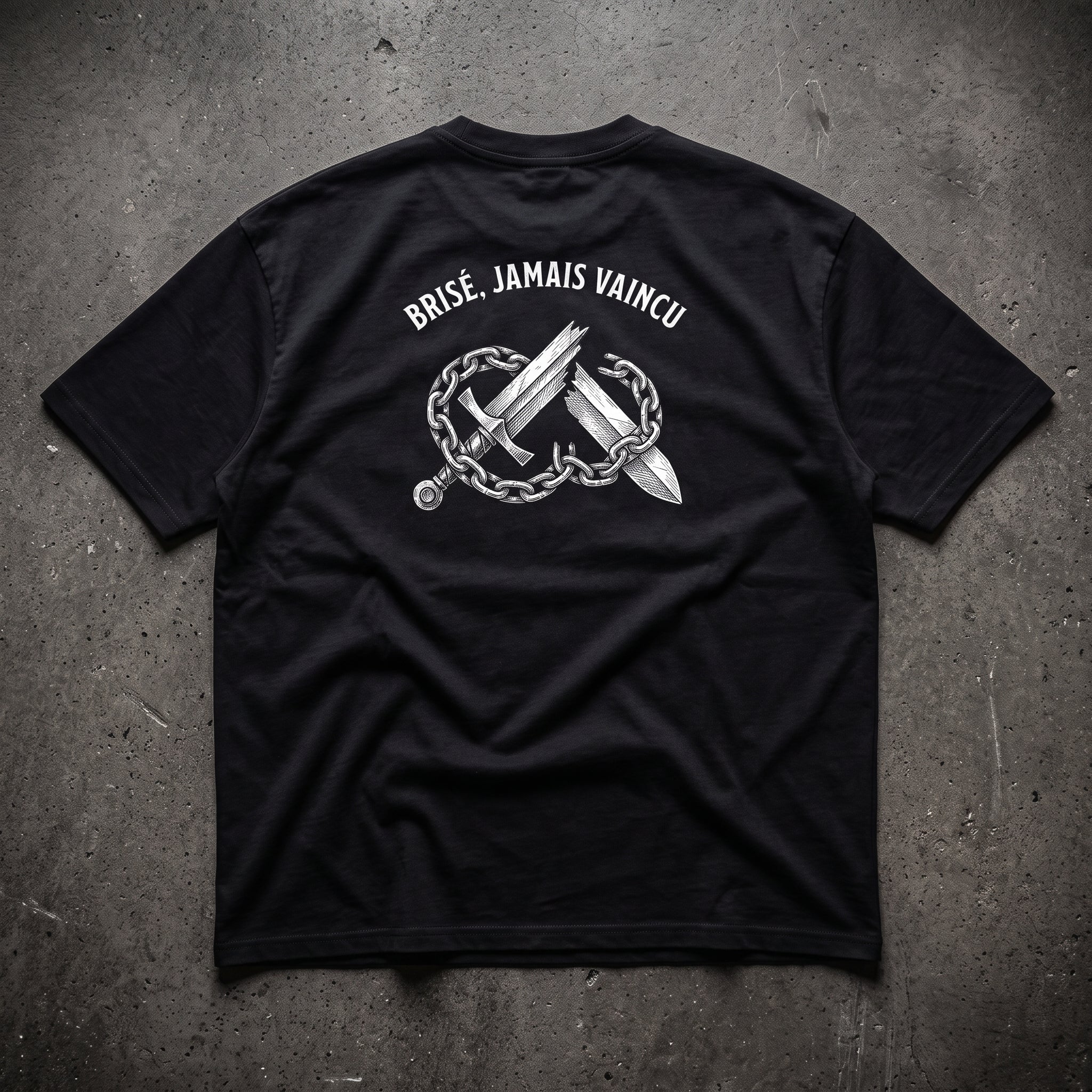 T-shirt "BRISÉ, JAMAIS VAINCU"