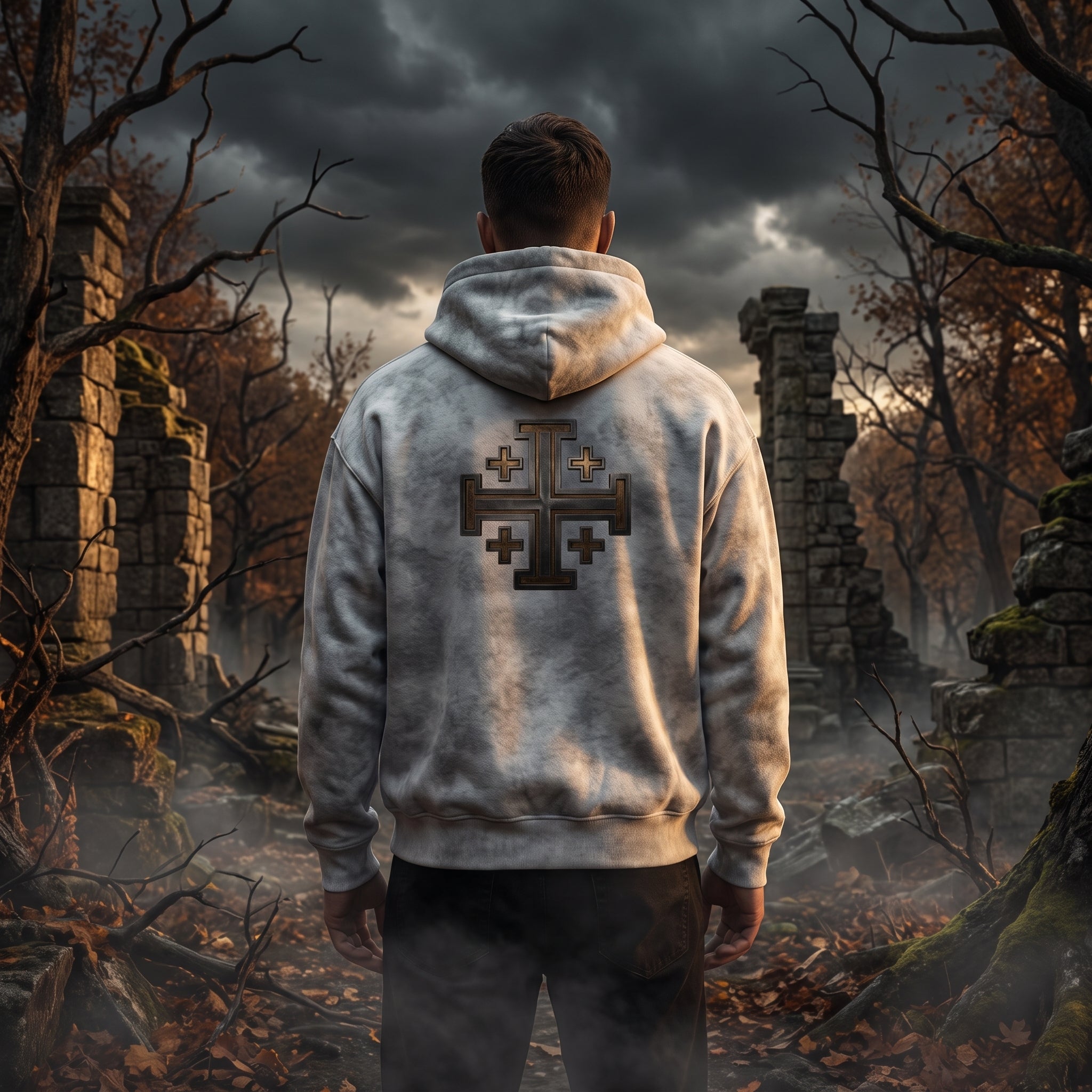 HOODIE ZIPPÉ "CROIX DE JÉRUSALEM"