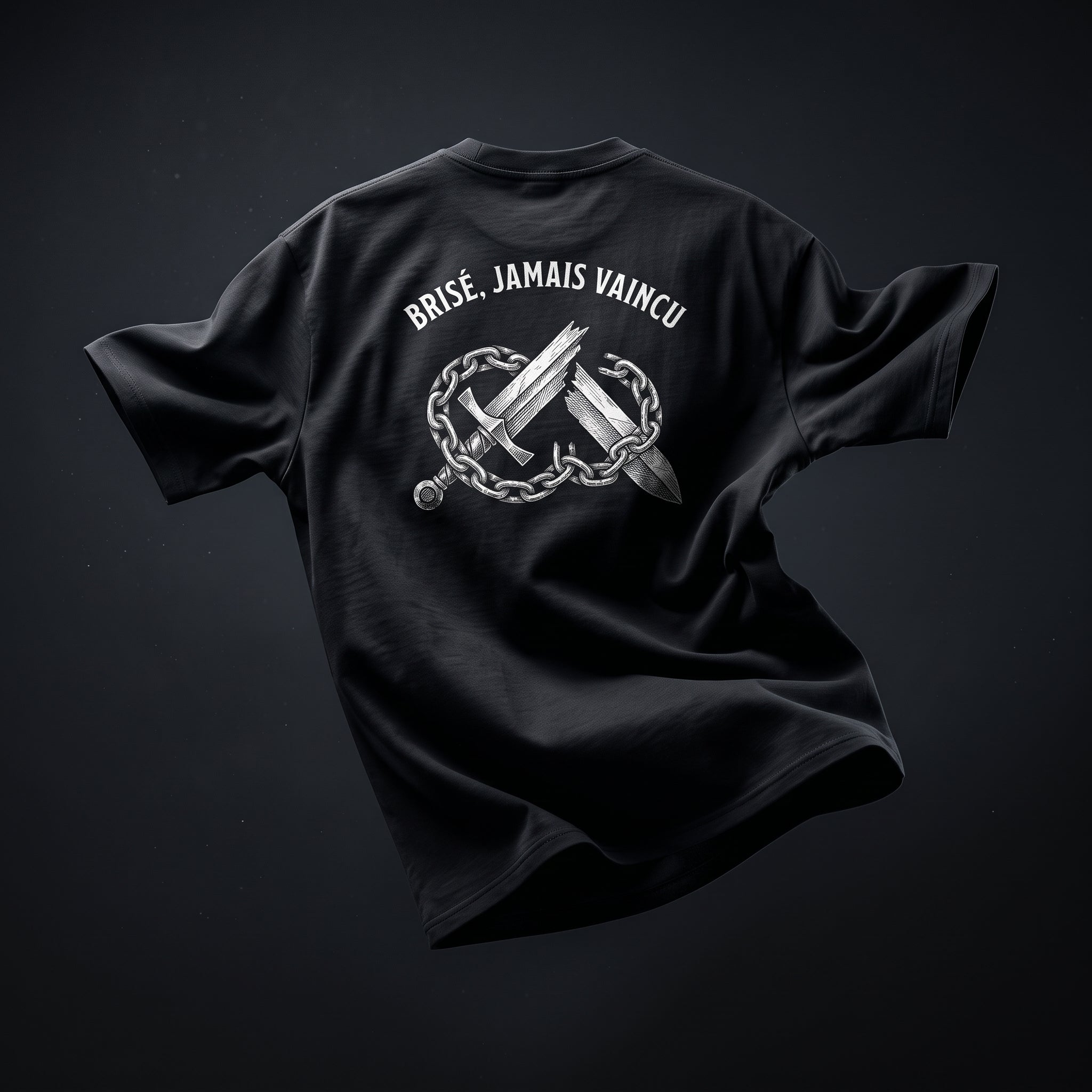 T-shirt "BRISÉ, JAMAIS VAINCU"