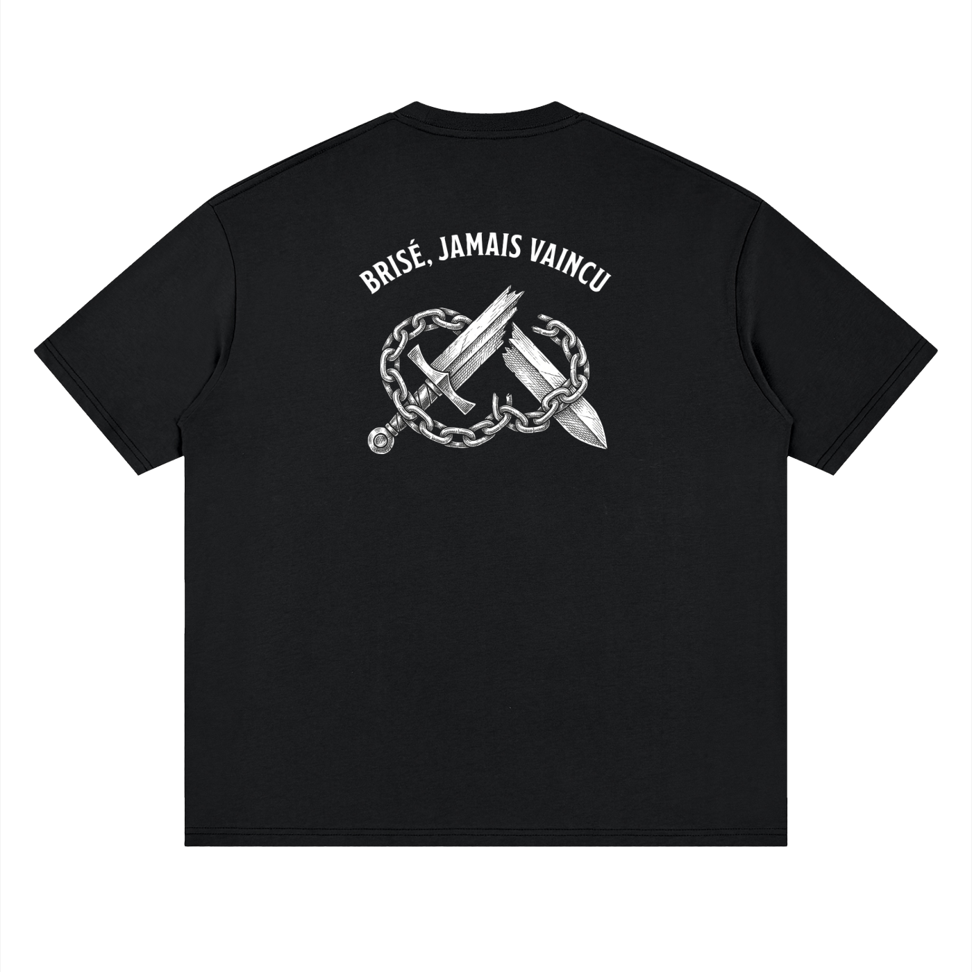 T-shirt "BRISÉ, JAMAIS VAINCU"